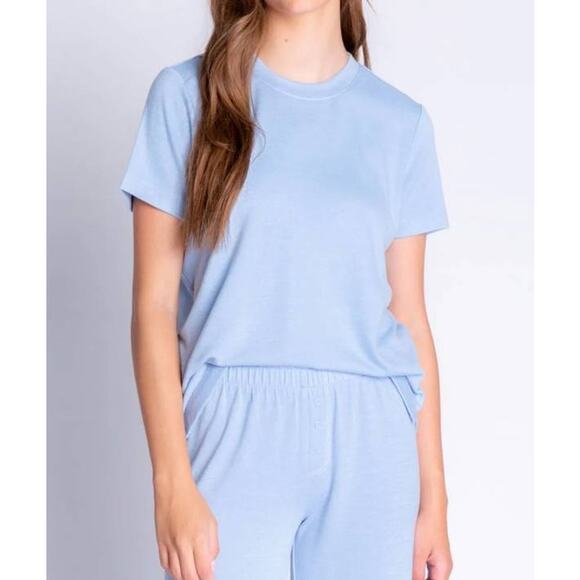 PJ Salvage RELOVED Short Sleeve Pajama Lounge Top Ice Blue XL Style # RIRLT NEW - Picture 4 of 6